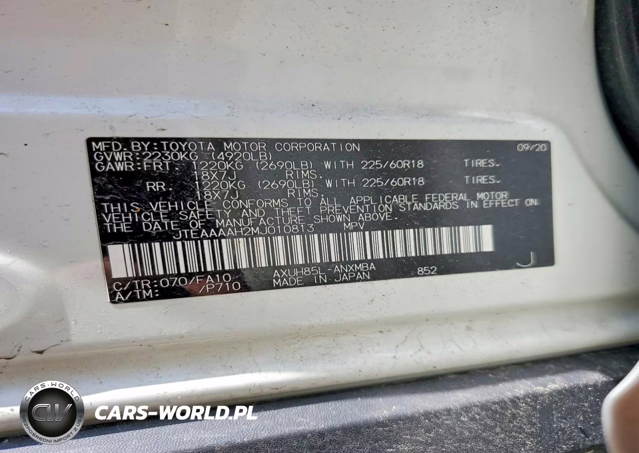 2021 Toyota Venza Le VIN:JTEAAAAH2MJ010813 - 13