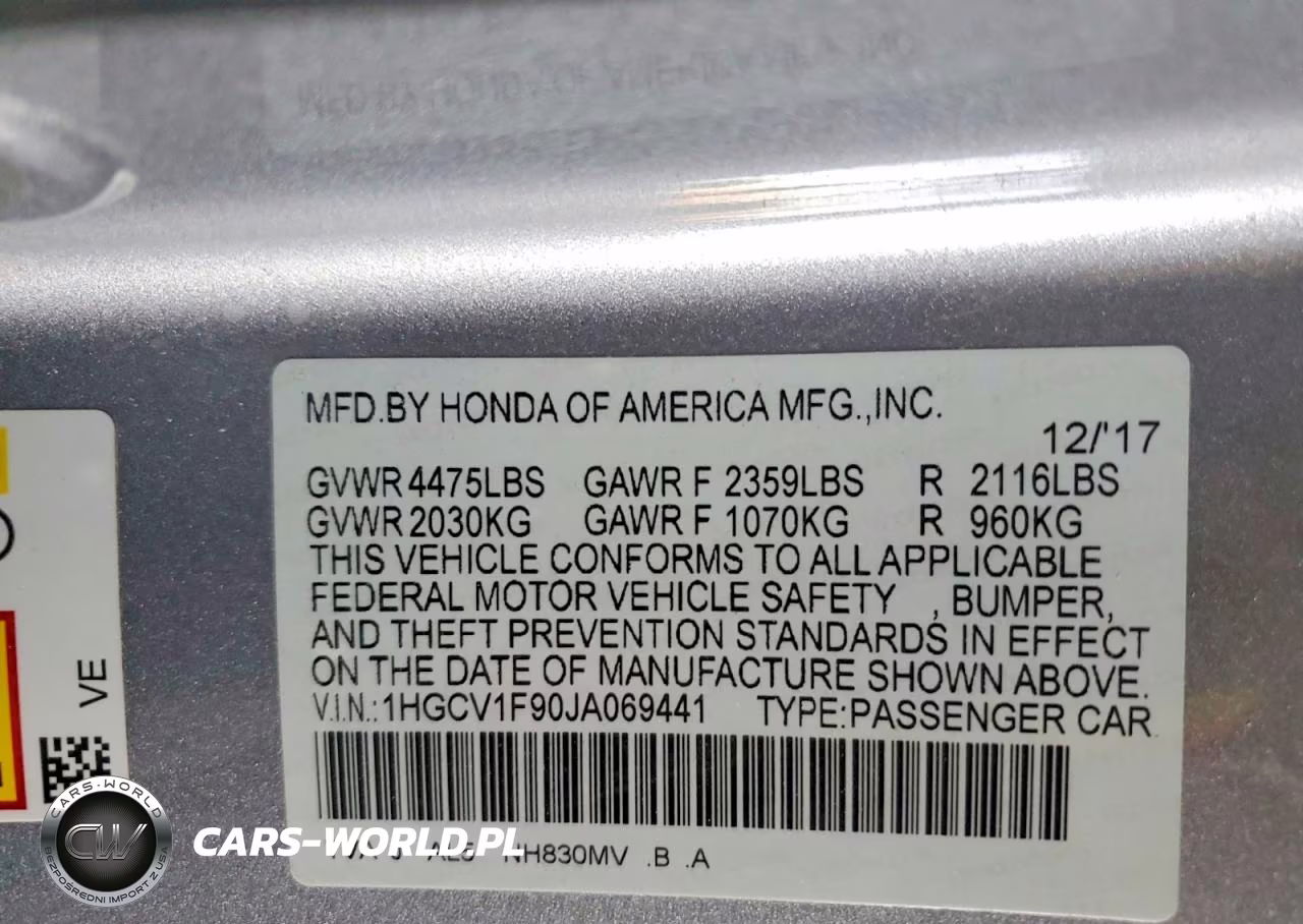 2018 Honda Accord Touring VIN:1HGCV1F90JA069441 - 13