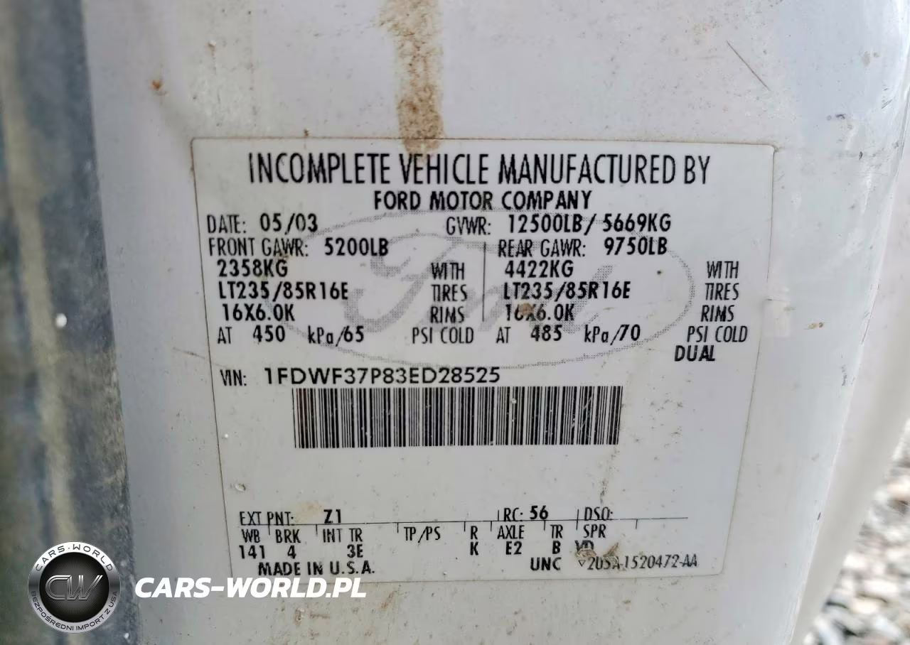 2003 Ford F350 Super Duty VIN:1FDWF37P83ED28525 - 12