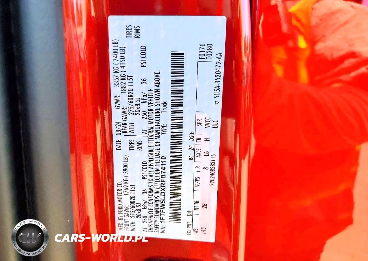 2024 Ford F150 Lariat VIN:1FTFW5LDXRFB74110 - 12