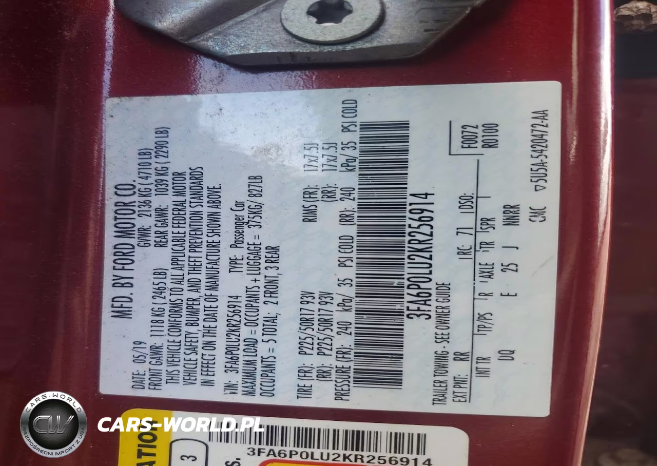 2019 Ford Fusion Se VIN:3FA6P0LU2KR256914 - 12