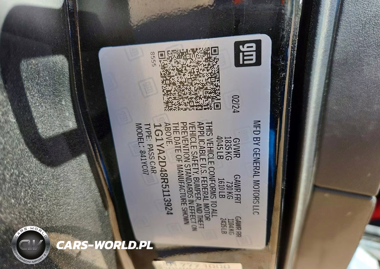 2024 Chevrolet Corvette Stingray 1Lt VIN:1G1YA2D48R5113924 - 12