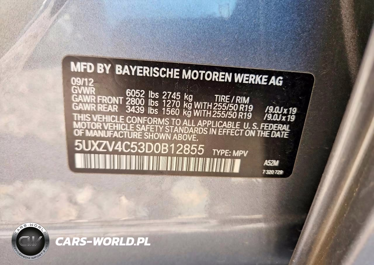 2013 BMW X5 xDrive35I VIN:5UXZV4C53D0B12855 - 13