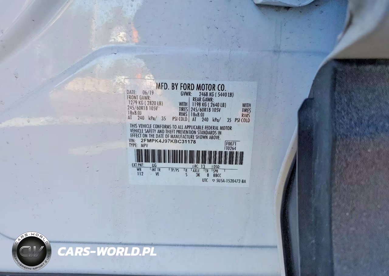 2019 Ford Edge Sel VIN:2FMPK4J97KBC31178 - 13