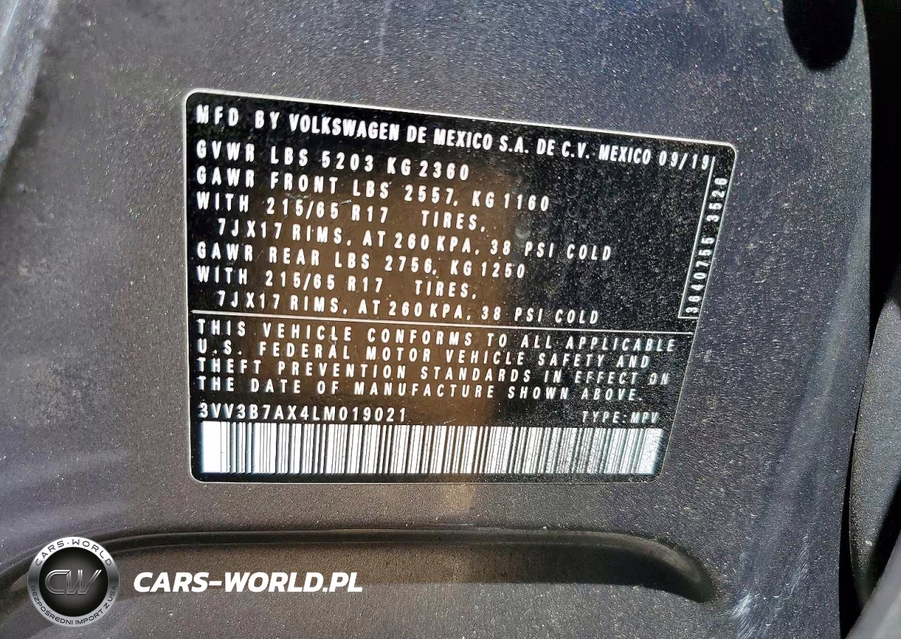 2020 Volkswagen Tiguan Se VIN:3VV3B7AX4LM019021 - 13