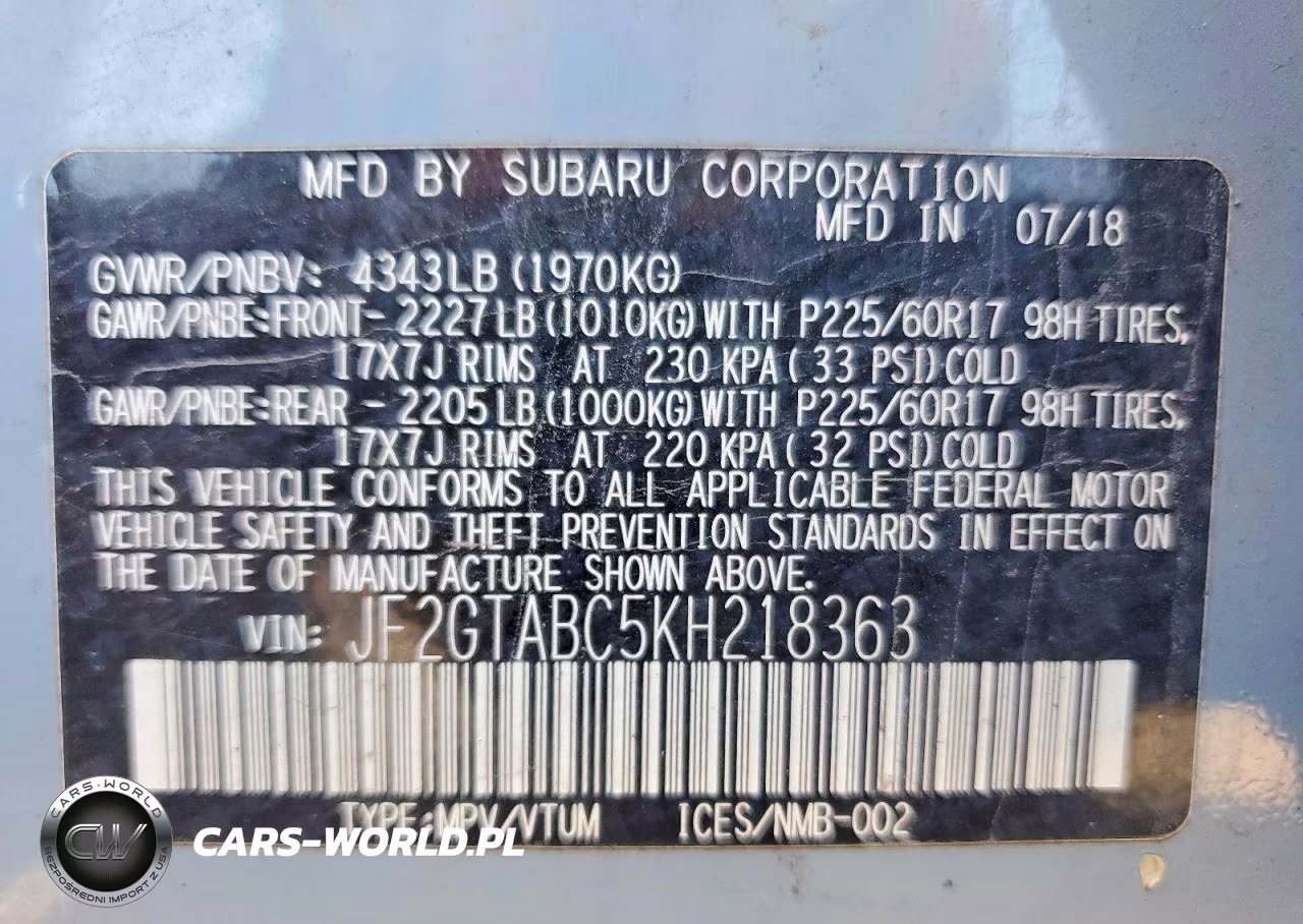 2019 Subaru Crosstrek VIN:JF2GTABC5KH218363 - 13