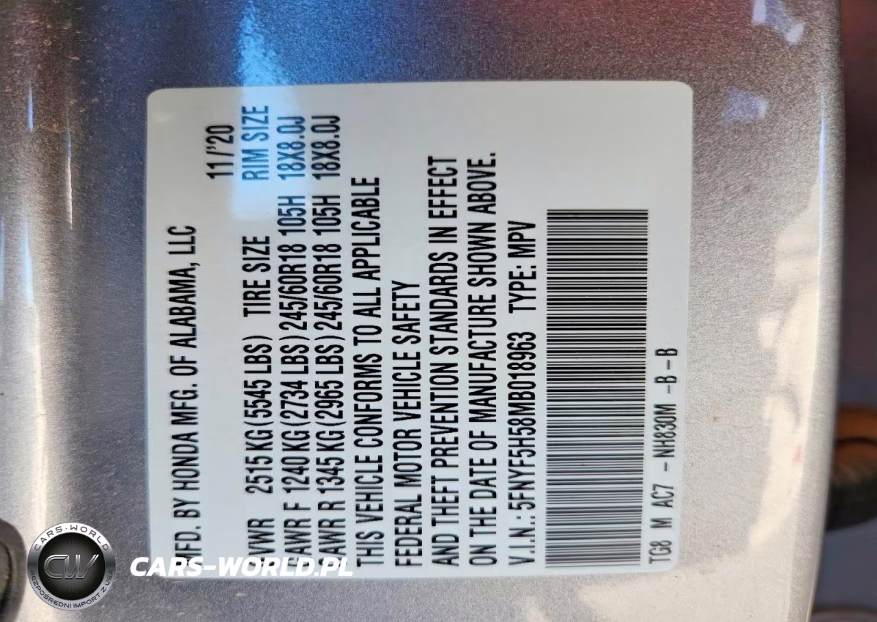 2021 Honda Pilot Exl VIN:5FNYF5H58MB018963 - 14