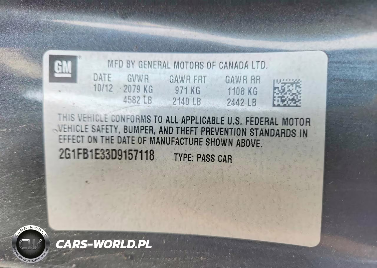 2013 Chevrolet Camaro Lt VIN:2G1FB1E33D9157118 - 12