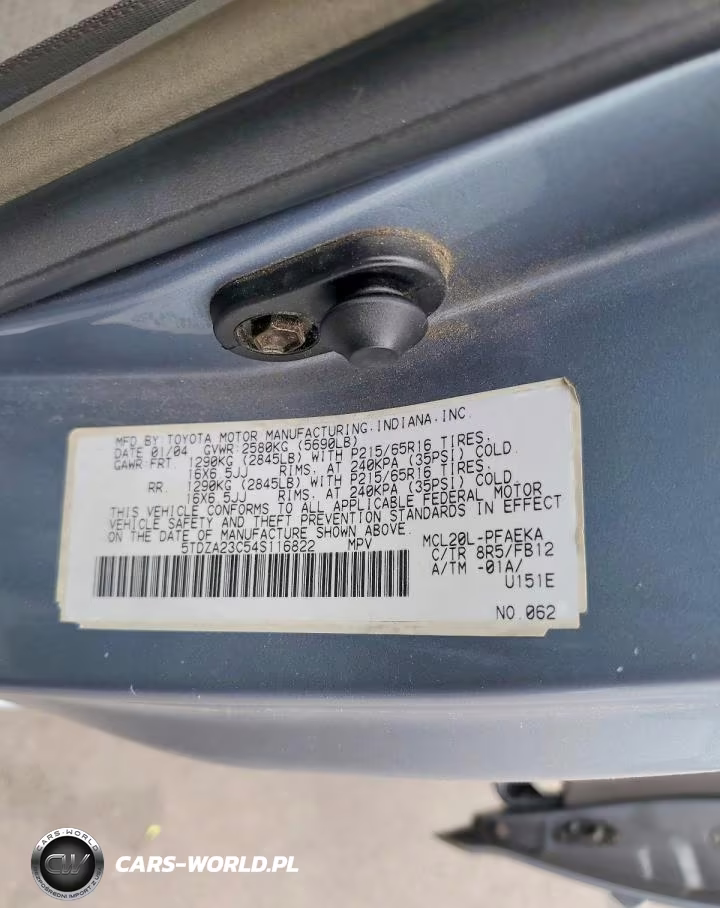 2004 Toyota Sienna Le 7 Passenger VIN:5TDZA23C54S116822 - 13