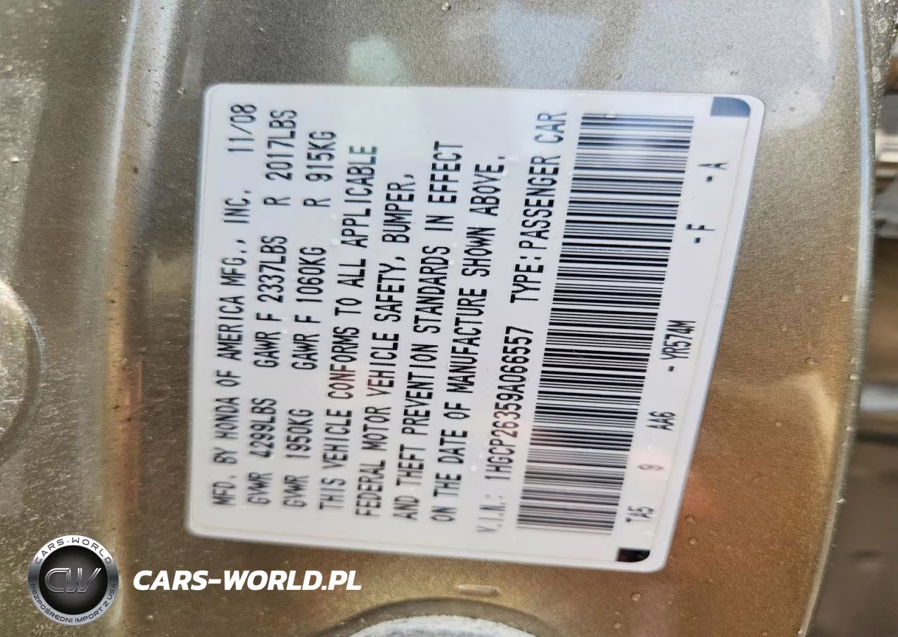 2009 Honda Accord Lx VIN:1HGCP26359A066557 - 12