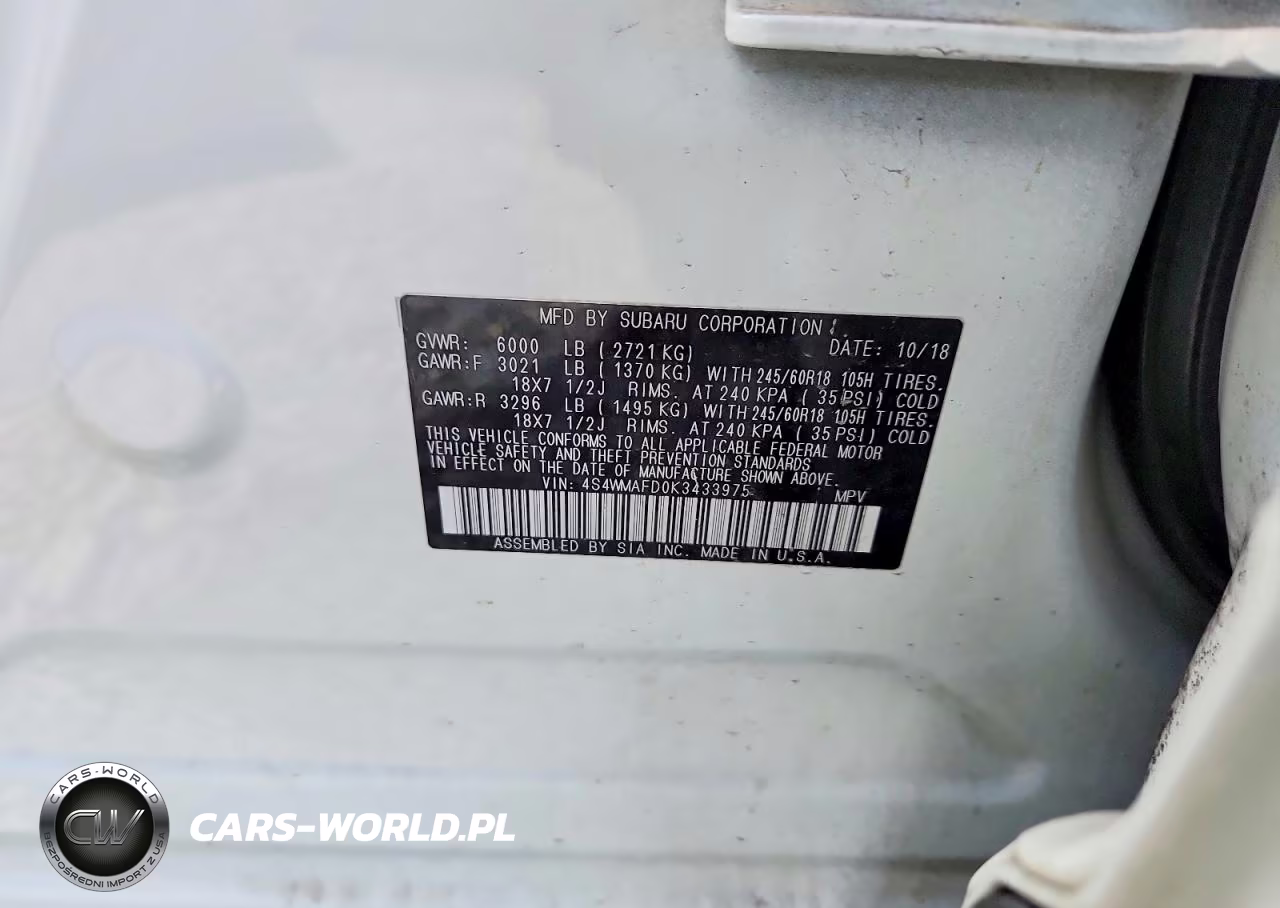 2019 Subaru Ascent Premium VIN:4S4WMAFD0K3433975 - 13