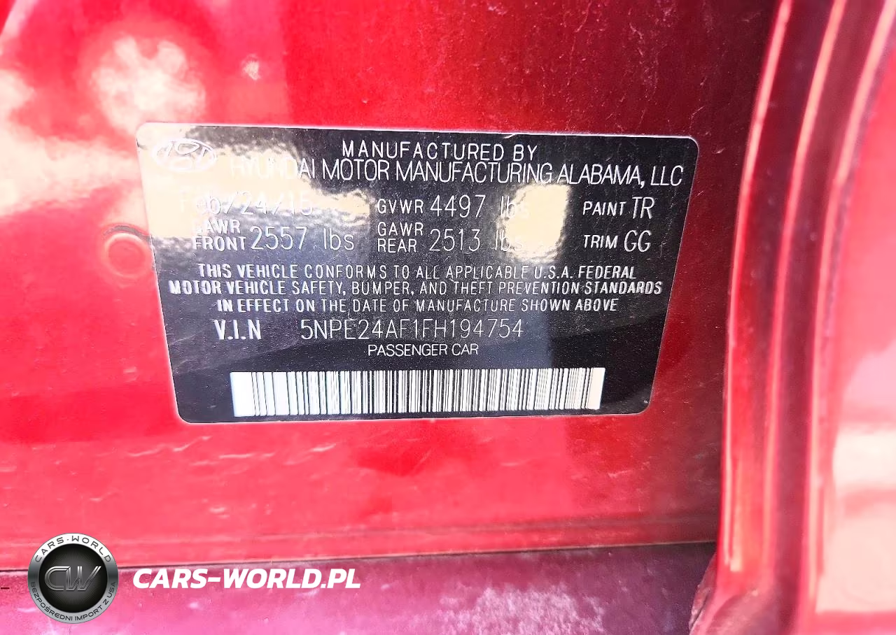 2015 Hyundai Sonata Se VIN:5NPE24AF1FH194754 - 12