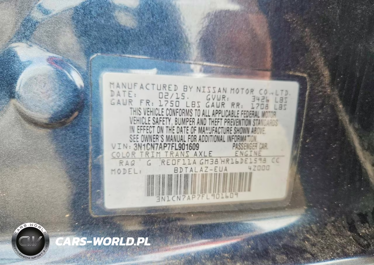 2015 Nissan Versa 1.6 S Plus VIN:3N1CN7AP7FL901609 - 13