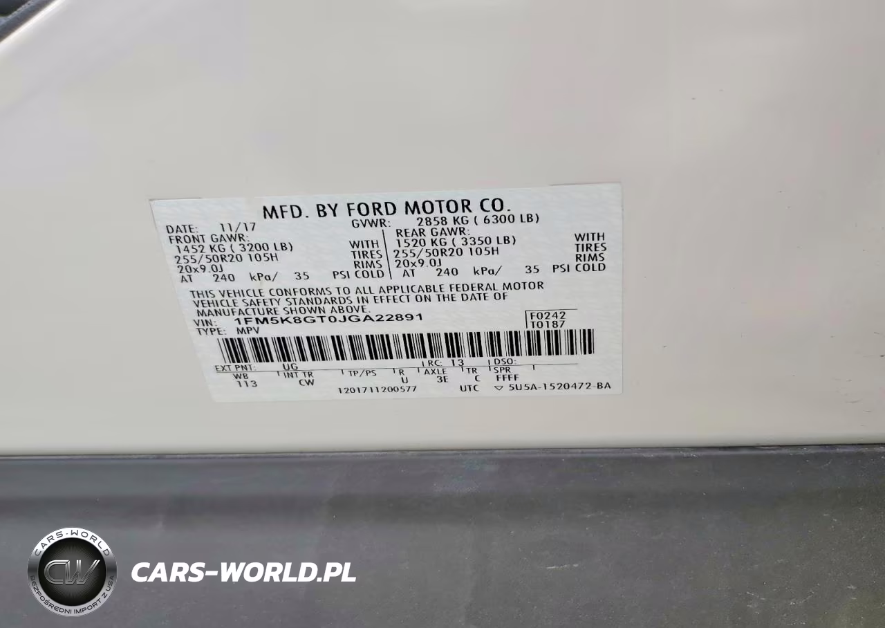 2018 Ford Explorer Sport VIN:1FM5K8GT0JGA22891 - 14