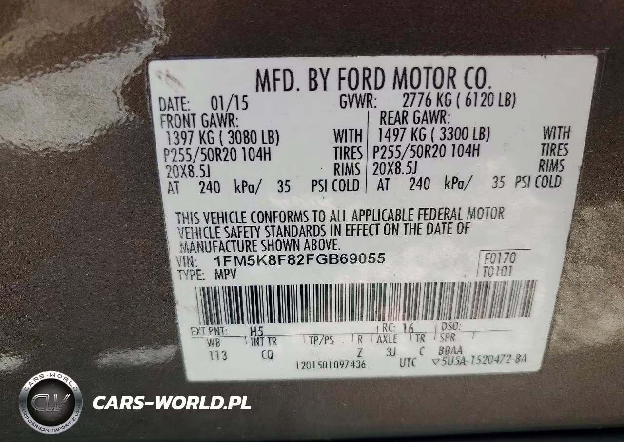 2015 Ford Explorer Limited VIN:1FM5K8F82FGB69055 - 12