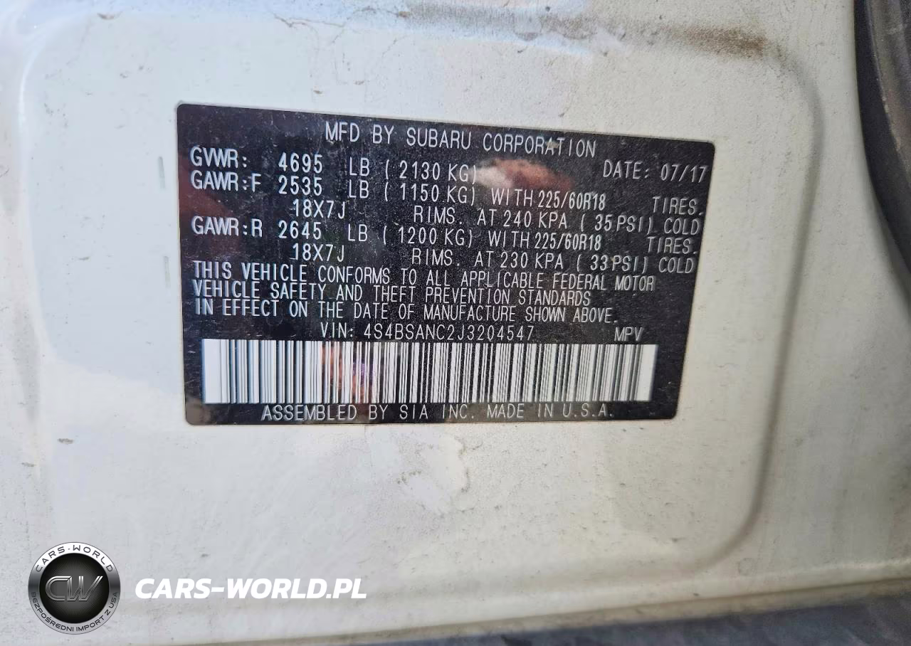2018 Subaru Outback 2.5I Limited VIN:4S4BSANC2J3204547 - 12