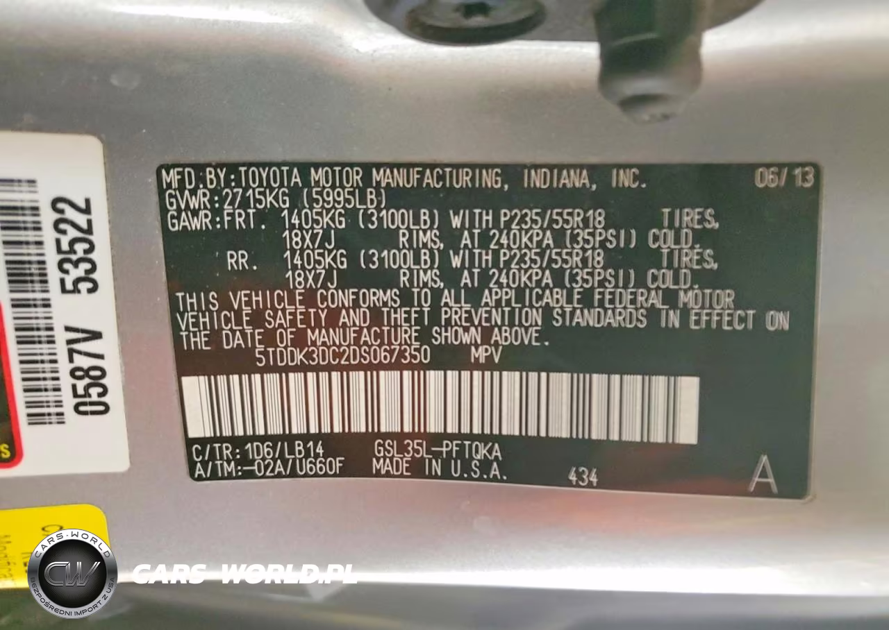 2013 Toyota Sienna Xle 7-Passenger VIN:5TDDK3DC2DS067350 - 13