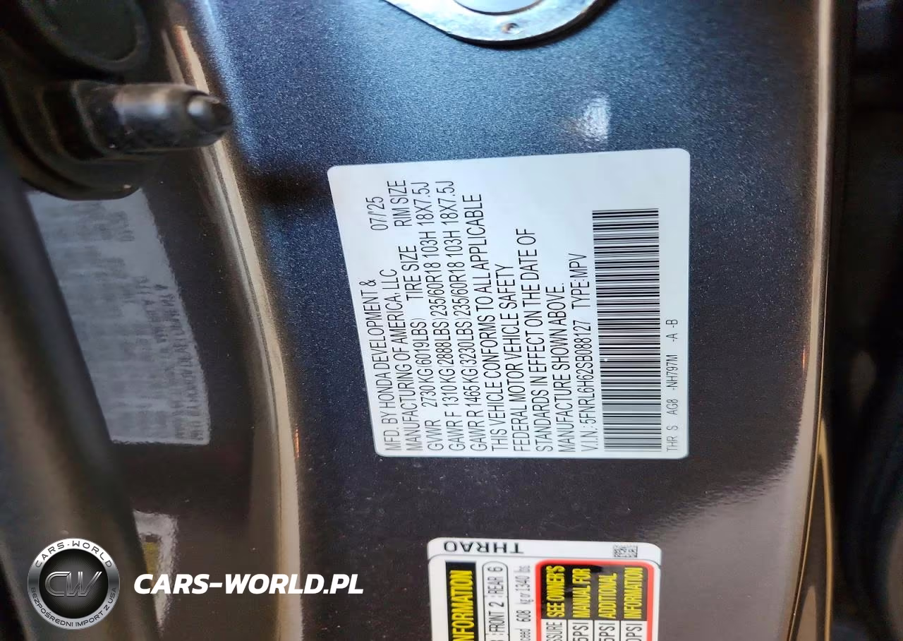 2025 Honda Odyssey Exl VIN:5FNRL6H62SB088127 - 13