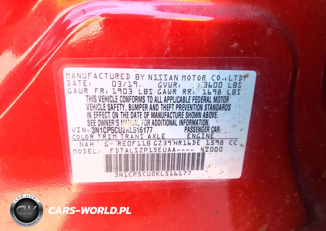 2019 Nissan Kicks Sv VIN:3N1CP5CU2KL516177 - 13