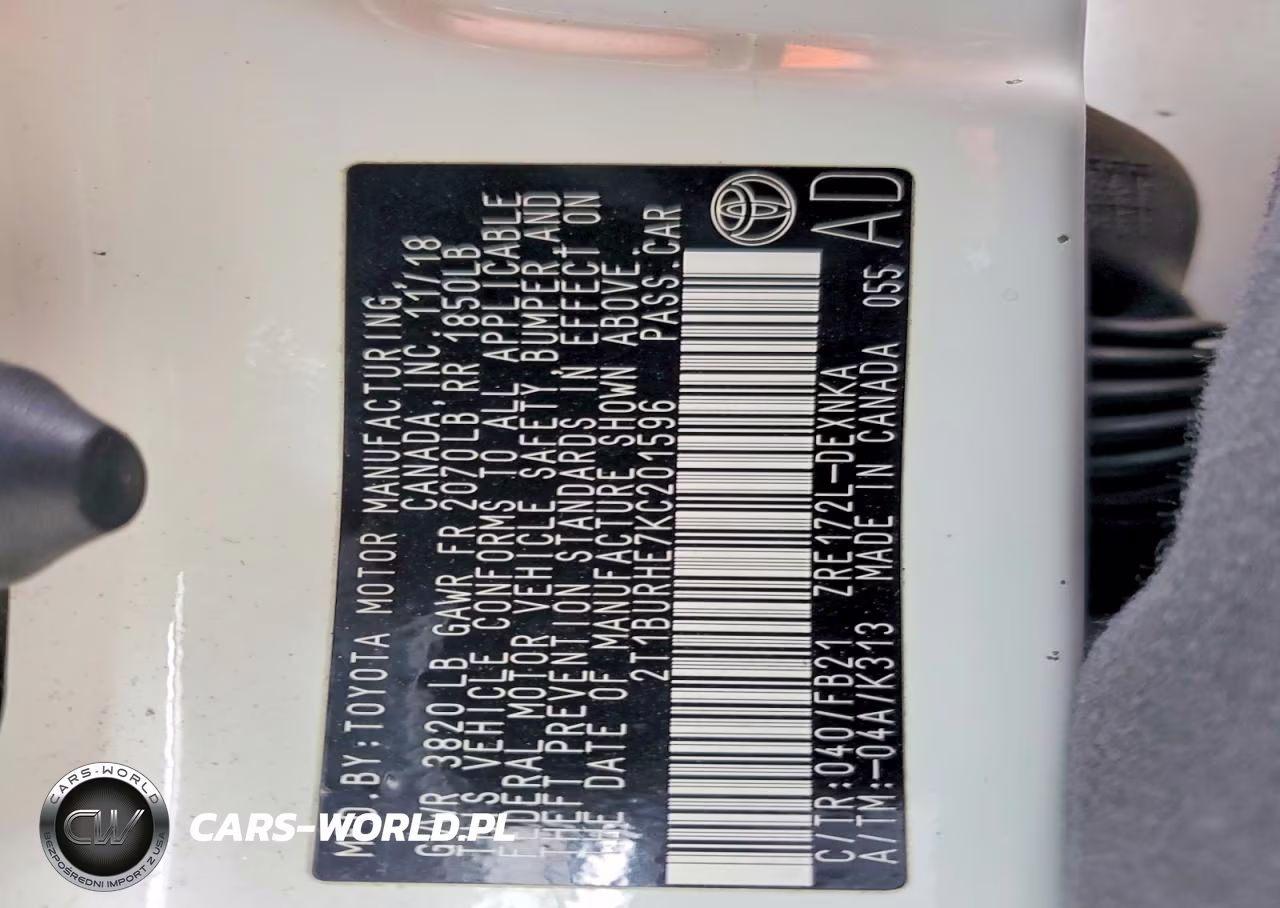2019 Toyota Corolla Le VIN:2T1BURHE7KC201596 - 12