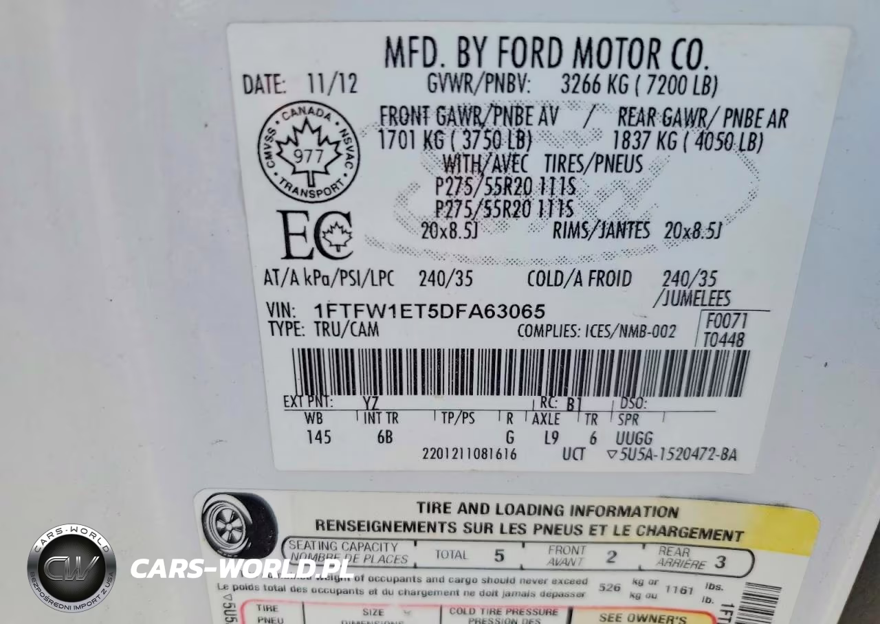 2013 Ford F150 Supercrew VIN:1FTFW1ET5DFA63065 - 12