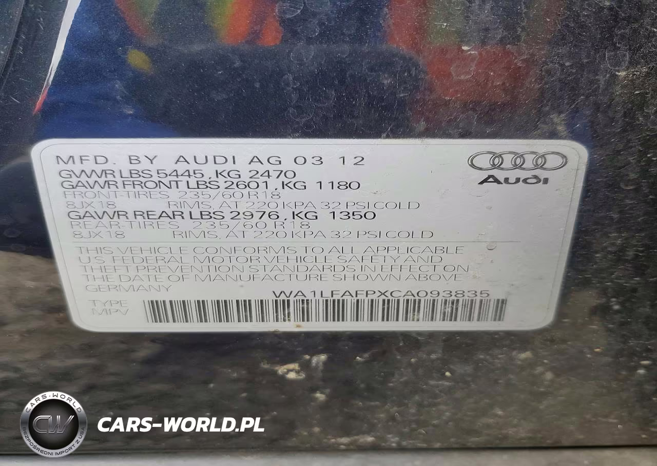 2012 Audi Q5 Premium Plus VIN:WA1LFAFPXCA093835 - 13