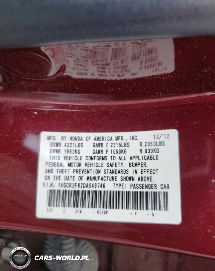 2013 Honda Accord Exl VIN:1HGCR2F82DA049746 - 12