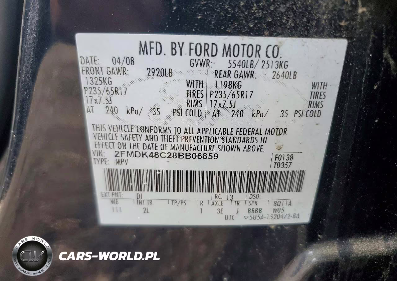 2008 Ford Edge Sel VIN:2FMDK48C28BB06859 - 13
