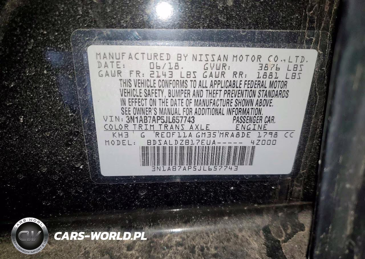 2018 Nissan Sentra Sv VIN:3N1AB7AP5JL657743 - 13