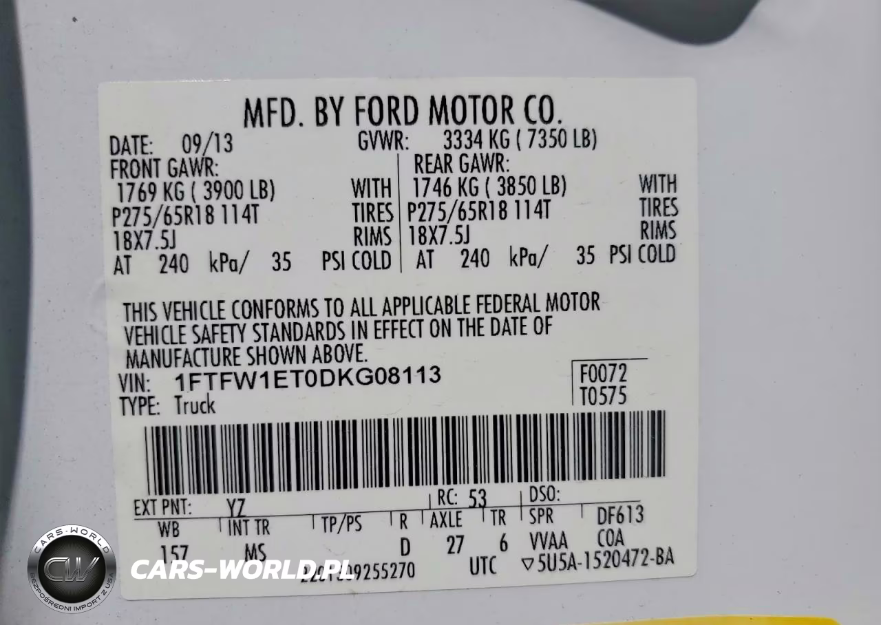 2013 Ford F150 Supercrew VIN:1FTFW1ET0DKG08113 - 12