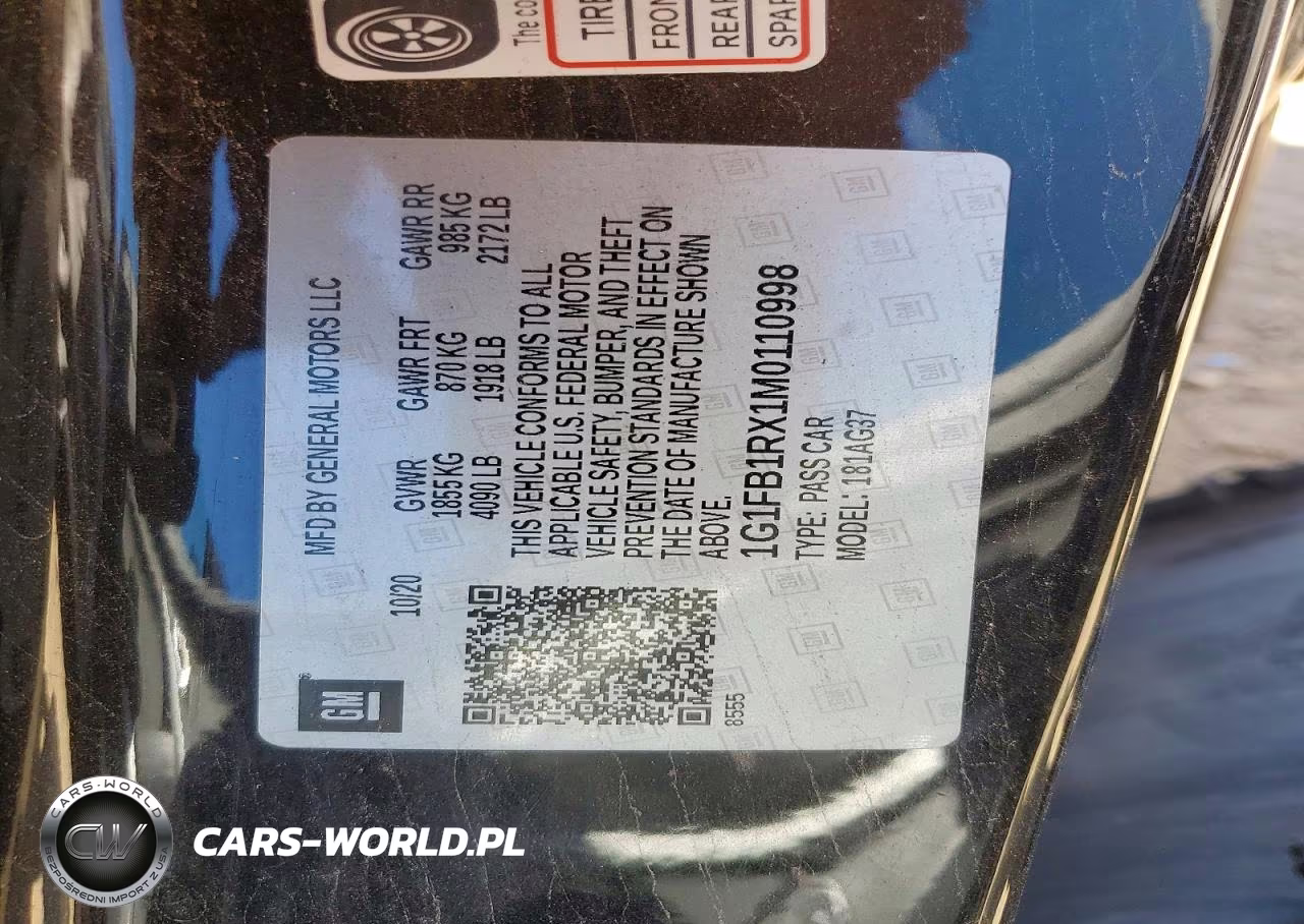 2021 Chevrolet Camaro Ls VIN:1G1FB1RX1M0110998 - 12