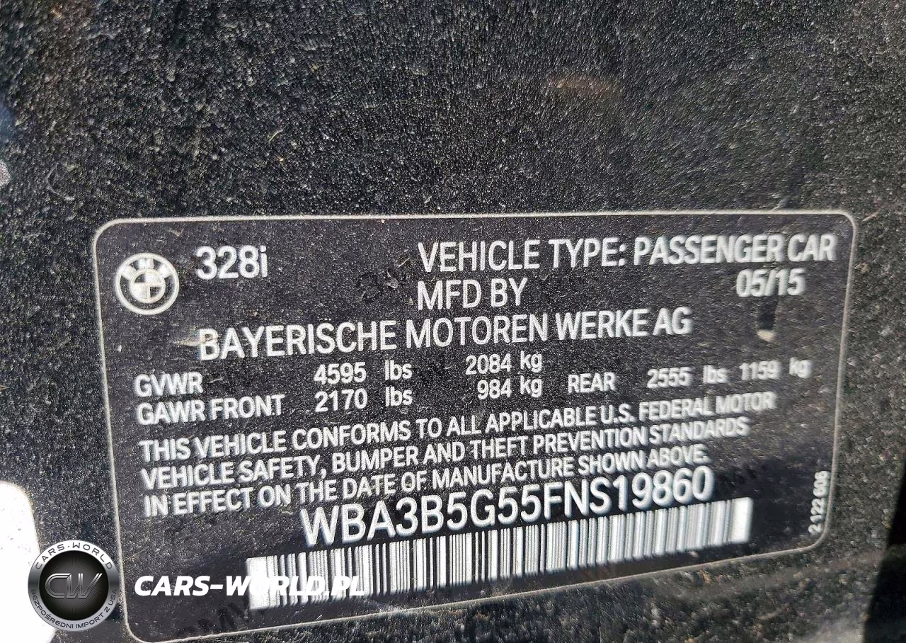 2015 BMW 328 Xi Sulev VIN:WBA3B5G55FNS19860 - 13