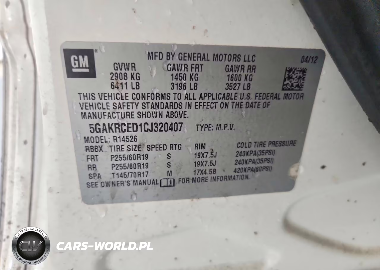 2012 Buick Enclave VIN:5GAKRCED1CJ320407 - 13