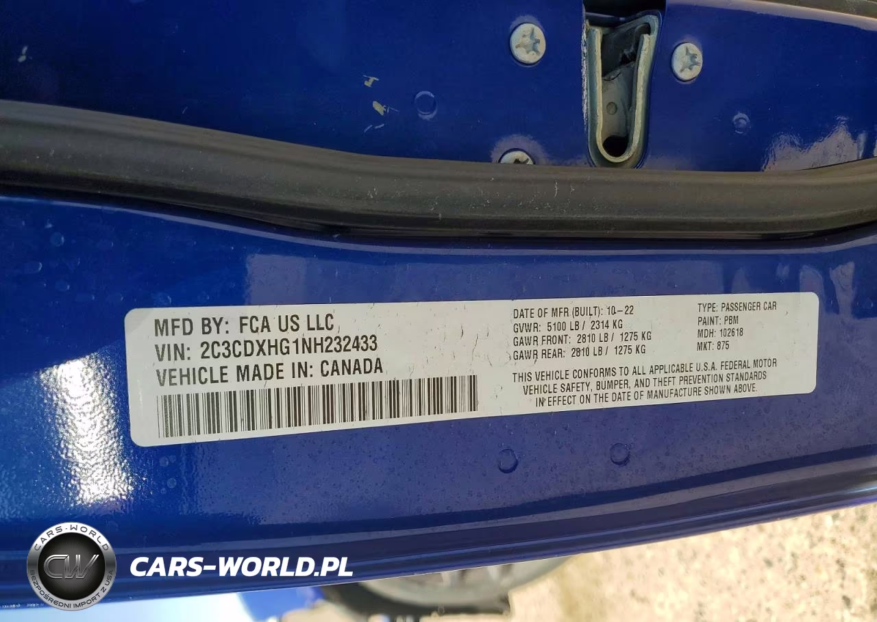 2022 Dodge Charger Gt VIN:2C3CDXHG1NH232433 - 13