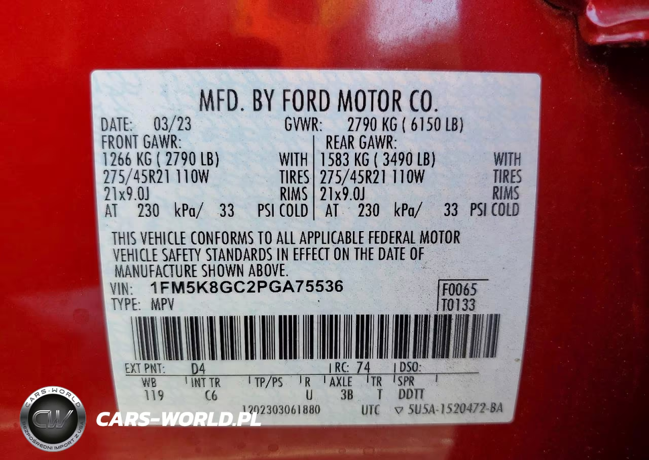 FORD EXPLORER S VIN:1FM5K8GC2PGA75536 - 13