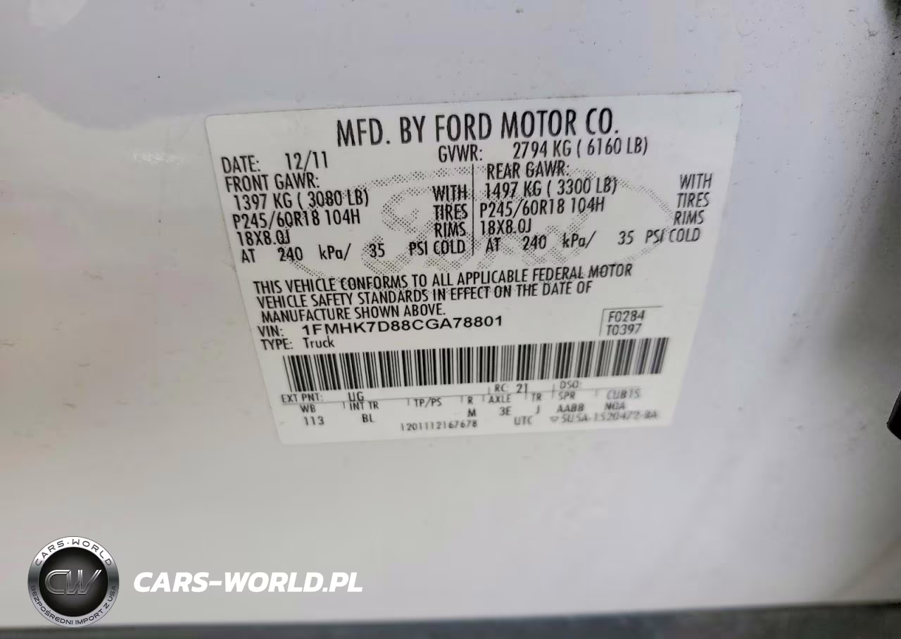 2012 Ford Explorer Xlt VIN:1FMHK7D88CGA78801 - 13