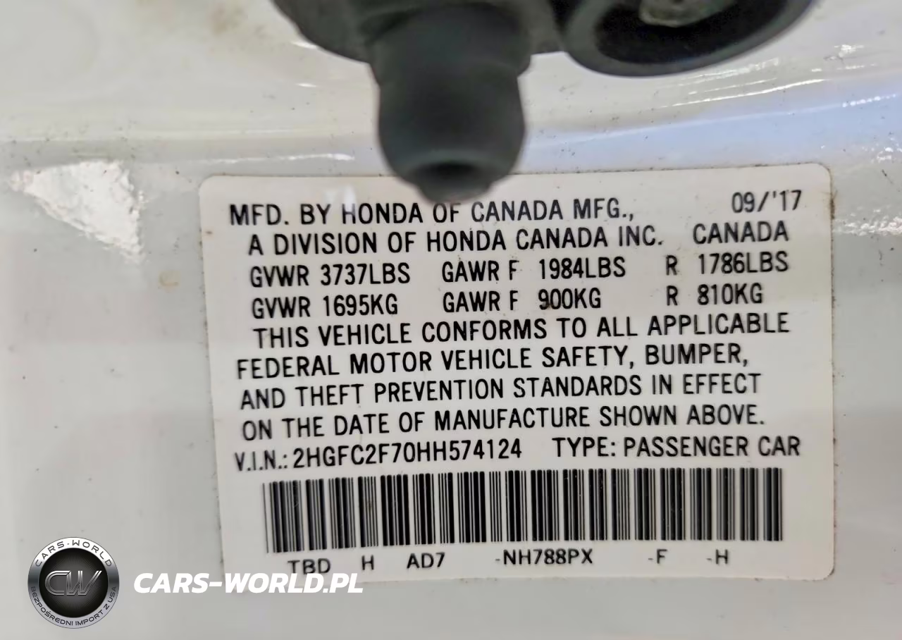 2017 Honda Civic VIN:2HGFC2F70HH574124 - 12