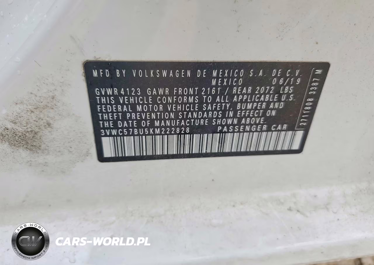 2019 Volkswagen Jetta S VIN:3VWC57BU5KM222828 - 12