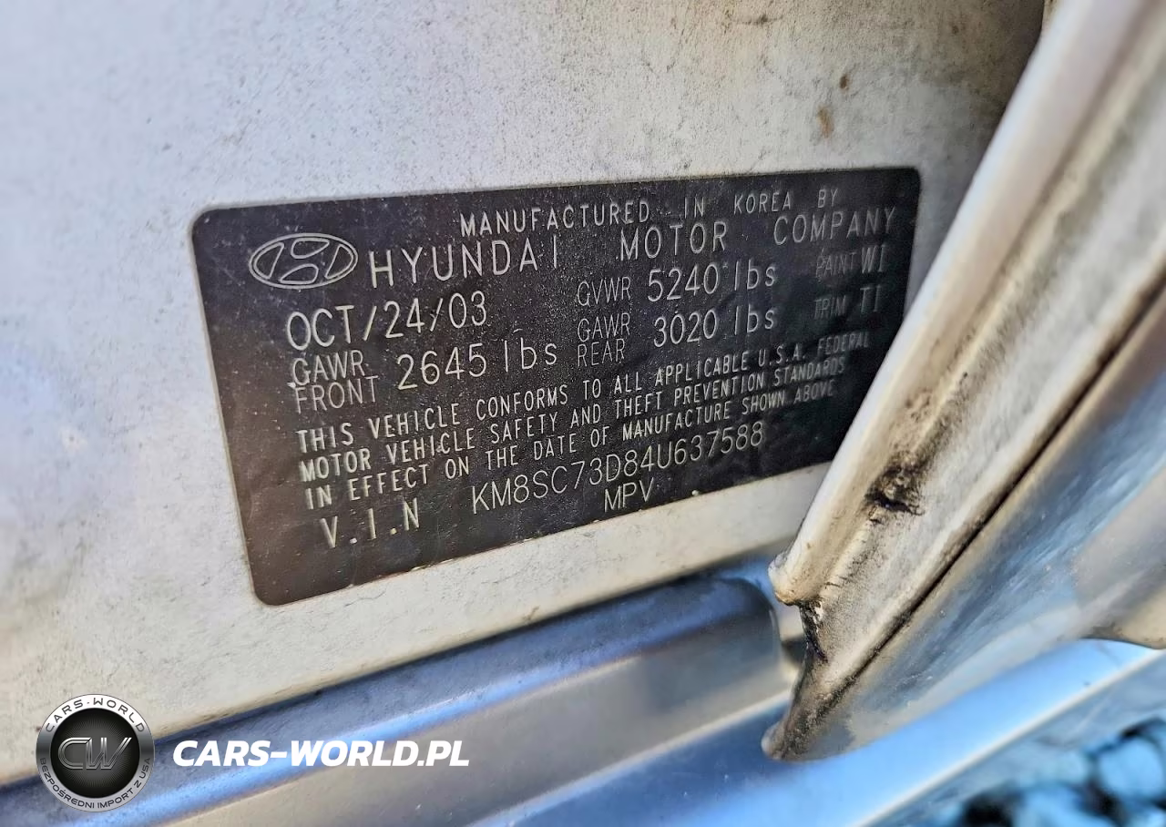 2004 Hyundai Santa Fe Gls VIN:KM8SC73D84U637588 - 13