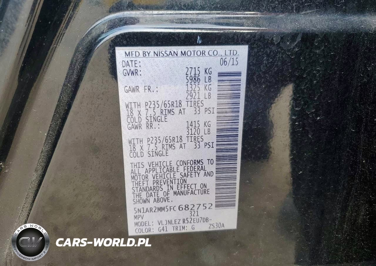 2015 Nissan Pathfinder Sv VIN:5N1AR2MM5FC682752 - 14