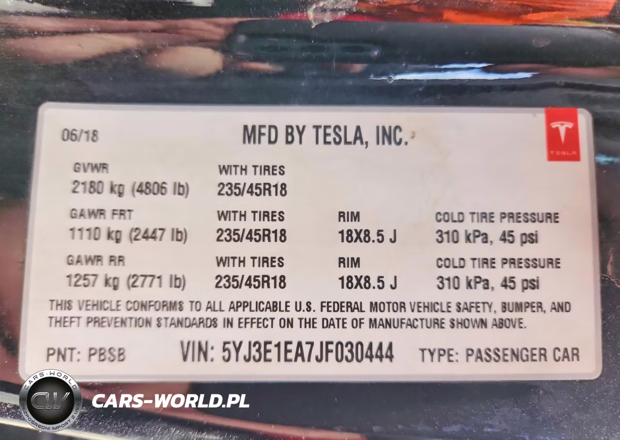 2018 Tesla Model 3 VIN:5YJ3E1EA7JF030444 - 12