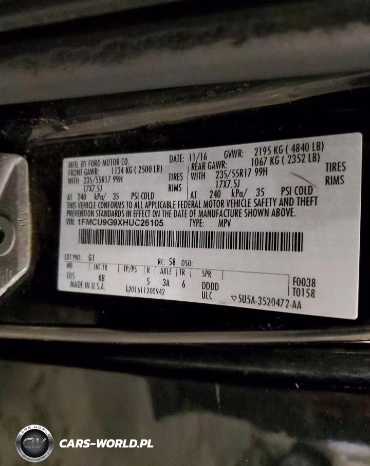 2017 Ford Escape Se VIN:1FMCU9G9XHUC26105 - 13