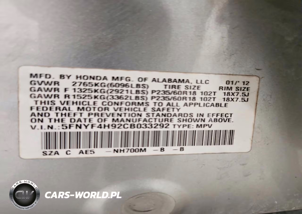 2012 Honda Pilot Touring VIN:5FNYF4H92CB033292 - 12