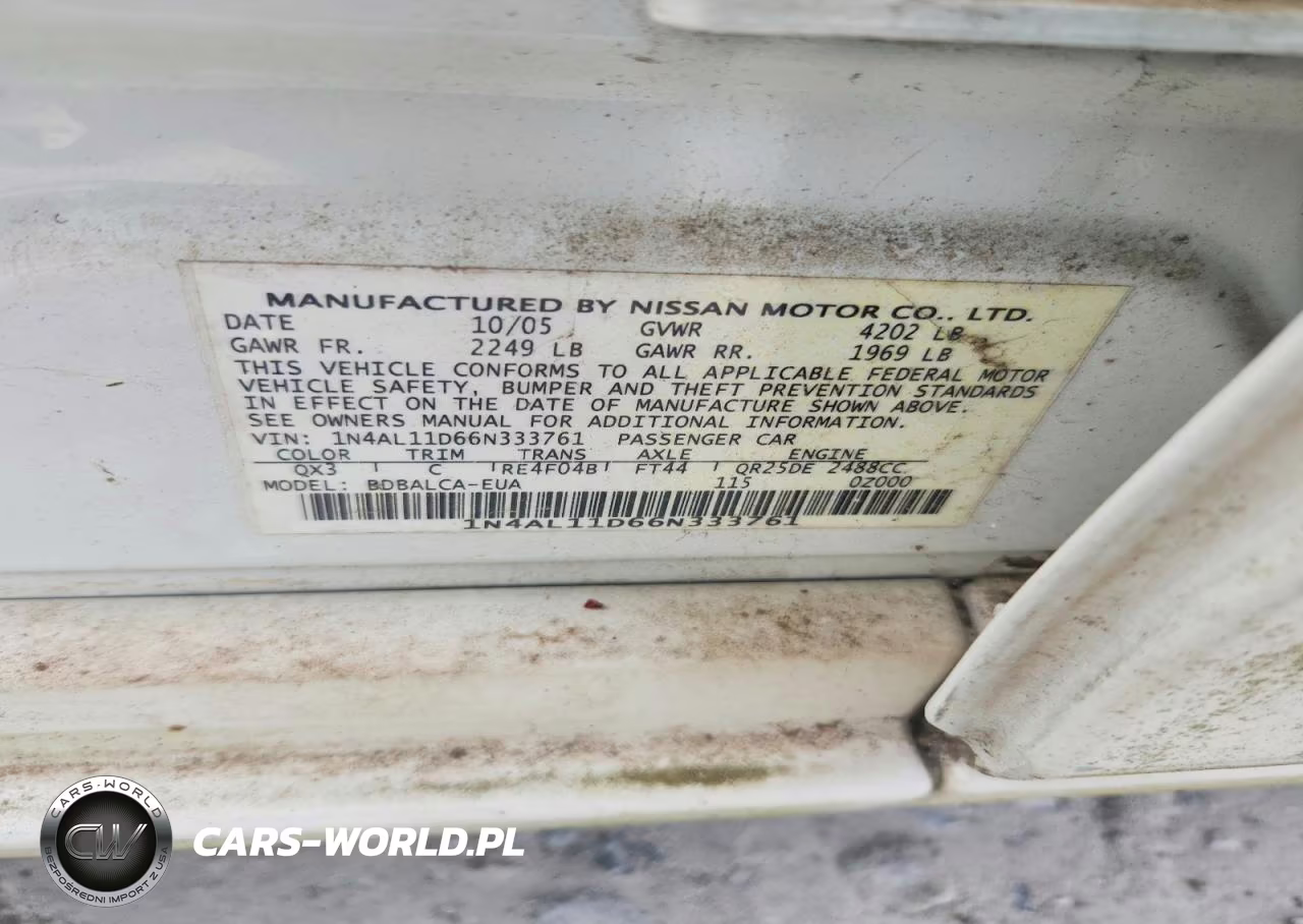 2006 Nissan Altima 2.5 VIN:1N4AL11D66N333761 - 12