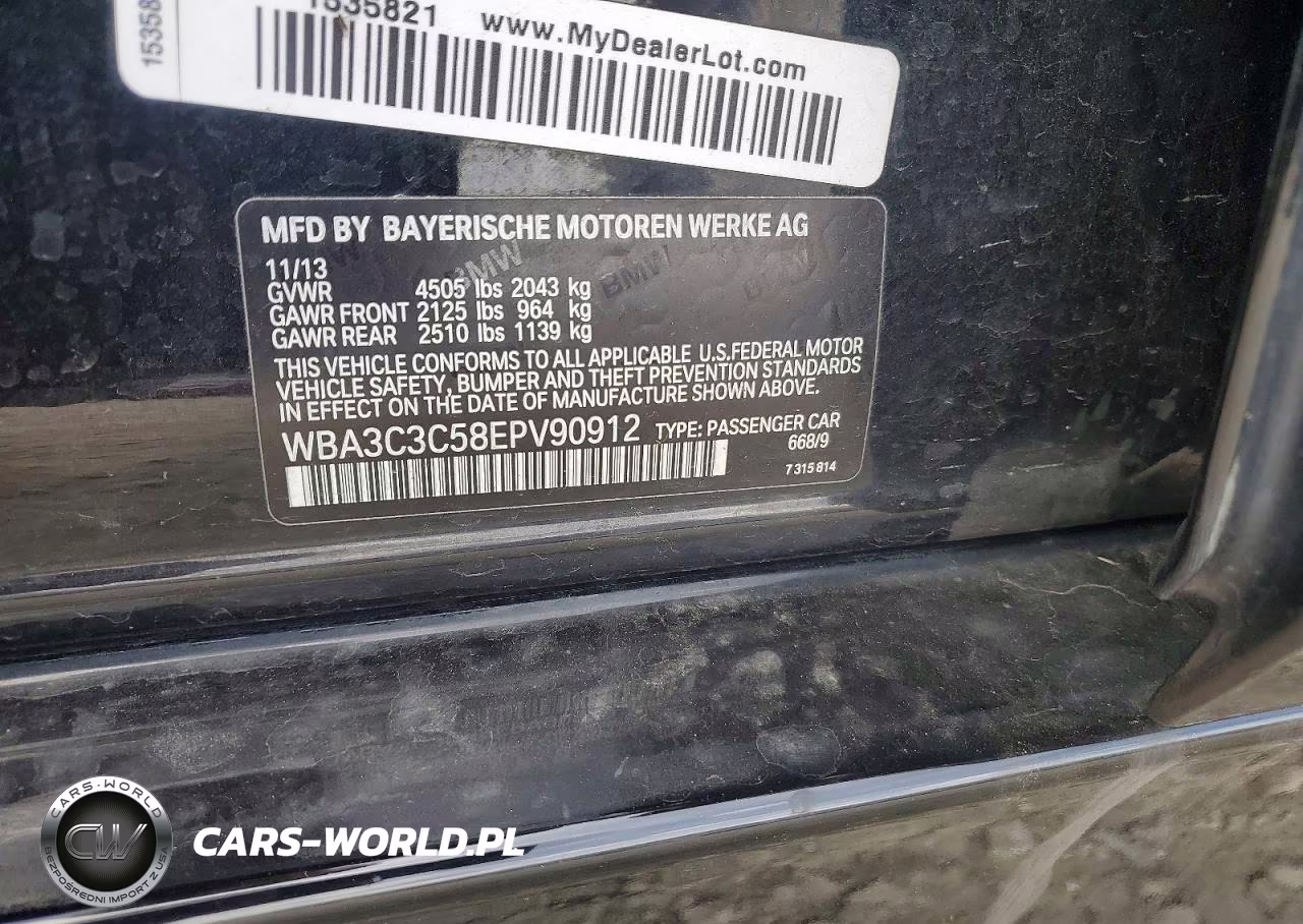 2014 BMW 320 I xDrive VIN:WBA3C3C58EPV90912 - 12