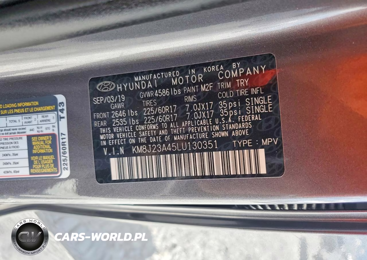 2020 Hyundai Tucson Se VIN:KM8J23A45LU130351 - 13