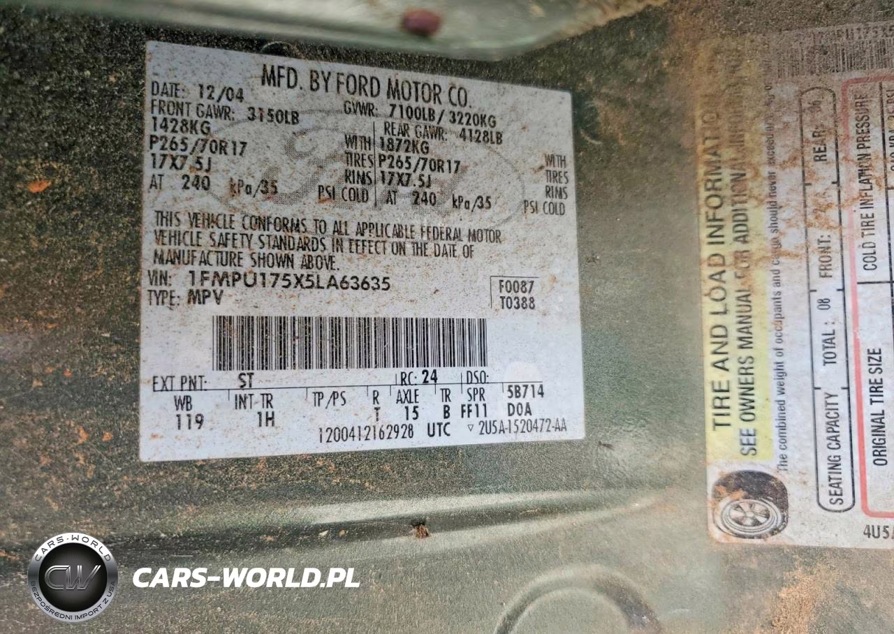 2005 Ford Expedition Eddie Bauer VIN:1FMPU175X5LA63635 - 13