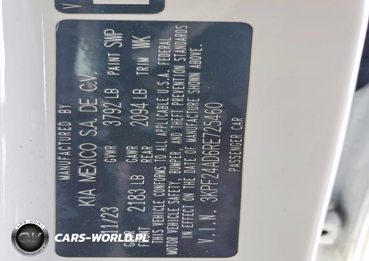 2024 Kia Forte Lxs VIN:3KPF24AD6RE725460 - 12