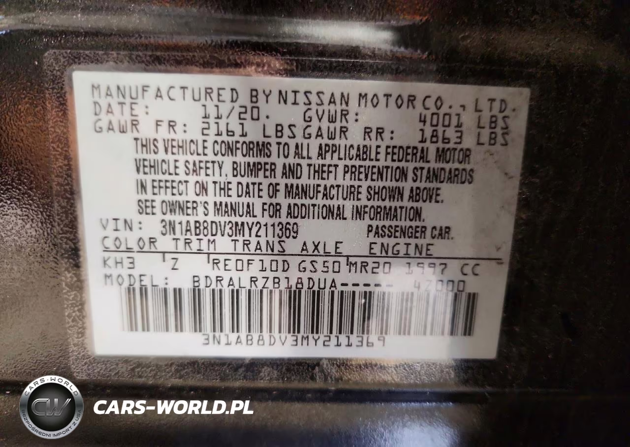 2021 Nissan Sentra Sr VIN:3N1AB8DV3MY211369 - 12