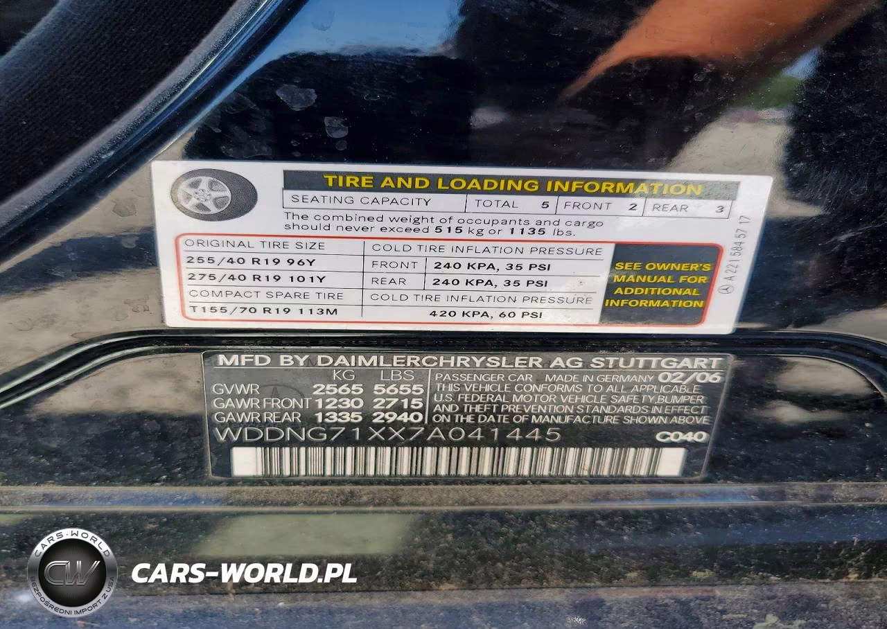 2007 Mercedes-Benz 3500 VIN:WDDNG71XX7A041445 - 12
